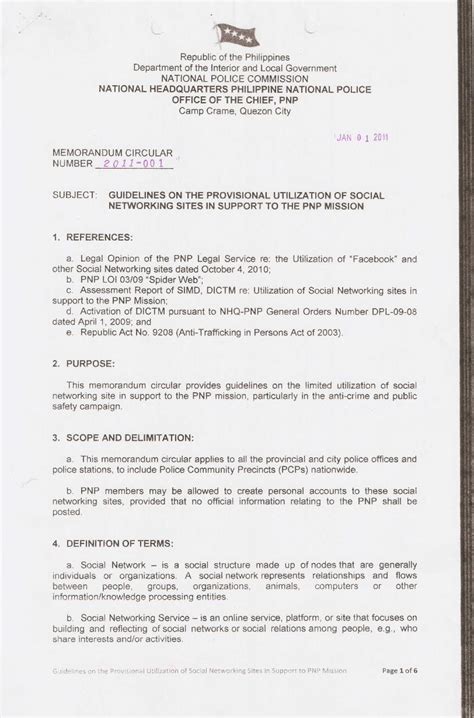 PNP PNP MEMORANDUM CIRCULAR NO. 2011.